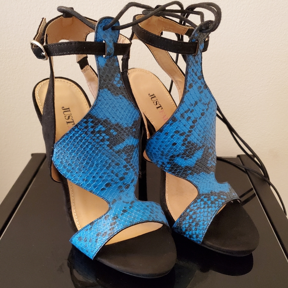 JustFab Strappy Lace Up Sandals